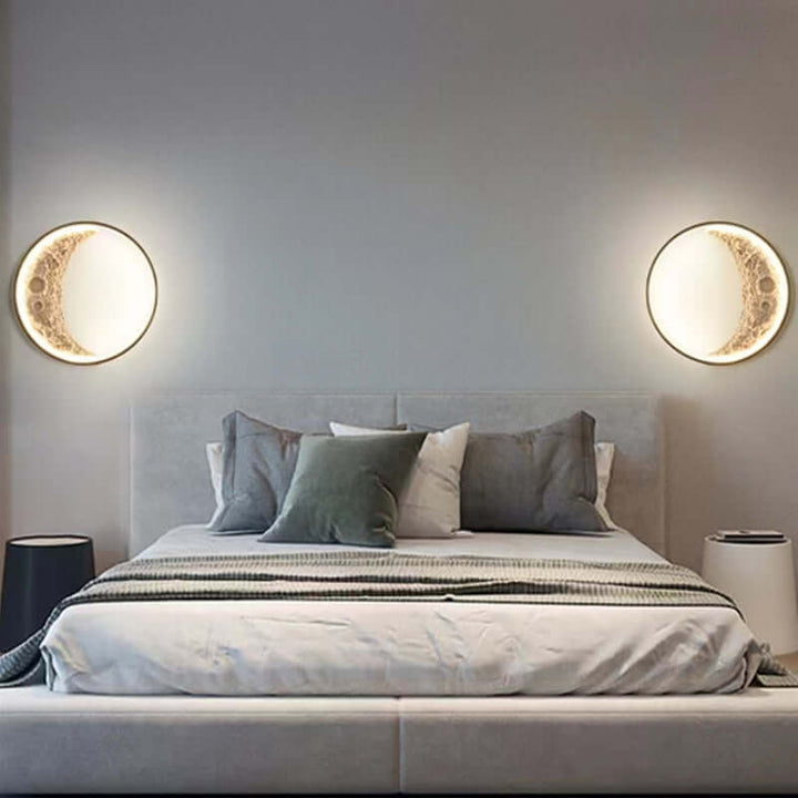 Modern Outdoor LED Moon Wall Light
