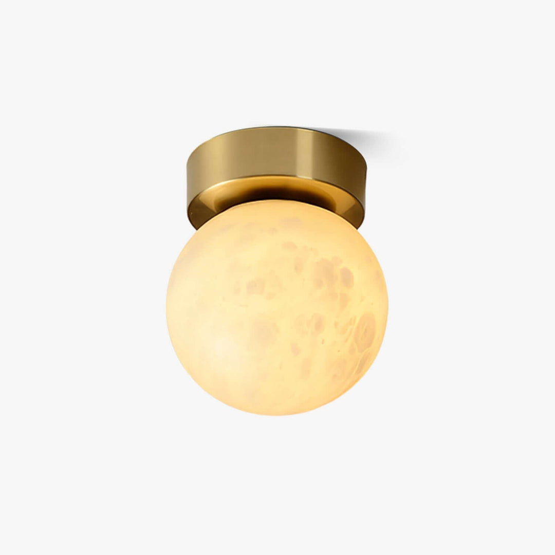 Alabaster Globe Ceiling Light with Brass Detailing