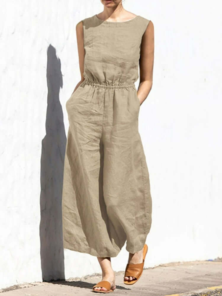 Women's Sleeveless Jumpsuit - Casual & Formal