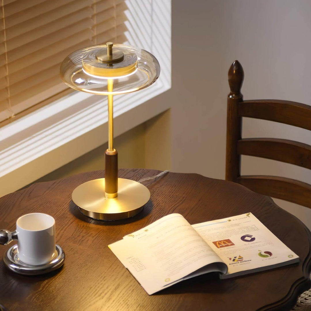 Modern Glass & Metal LED Table Lamp