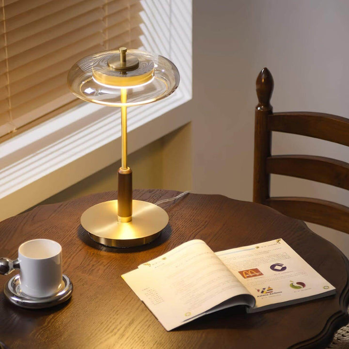 Modern Glass & Metal LED Table Lamp