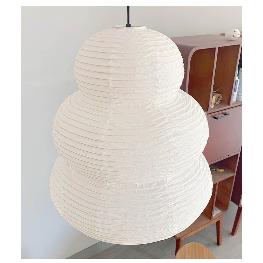 Round Pendant Light Fixture, 40cm Natural Paper Shade
