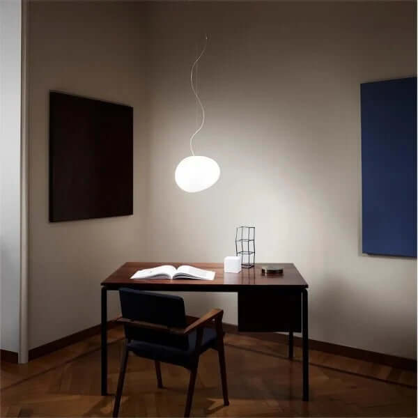 Modern Pendant Light Fixture, Hand-Blown Glass