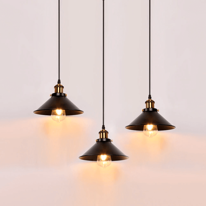 Vintage Brass Cone Pendant Light