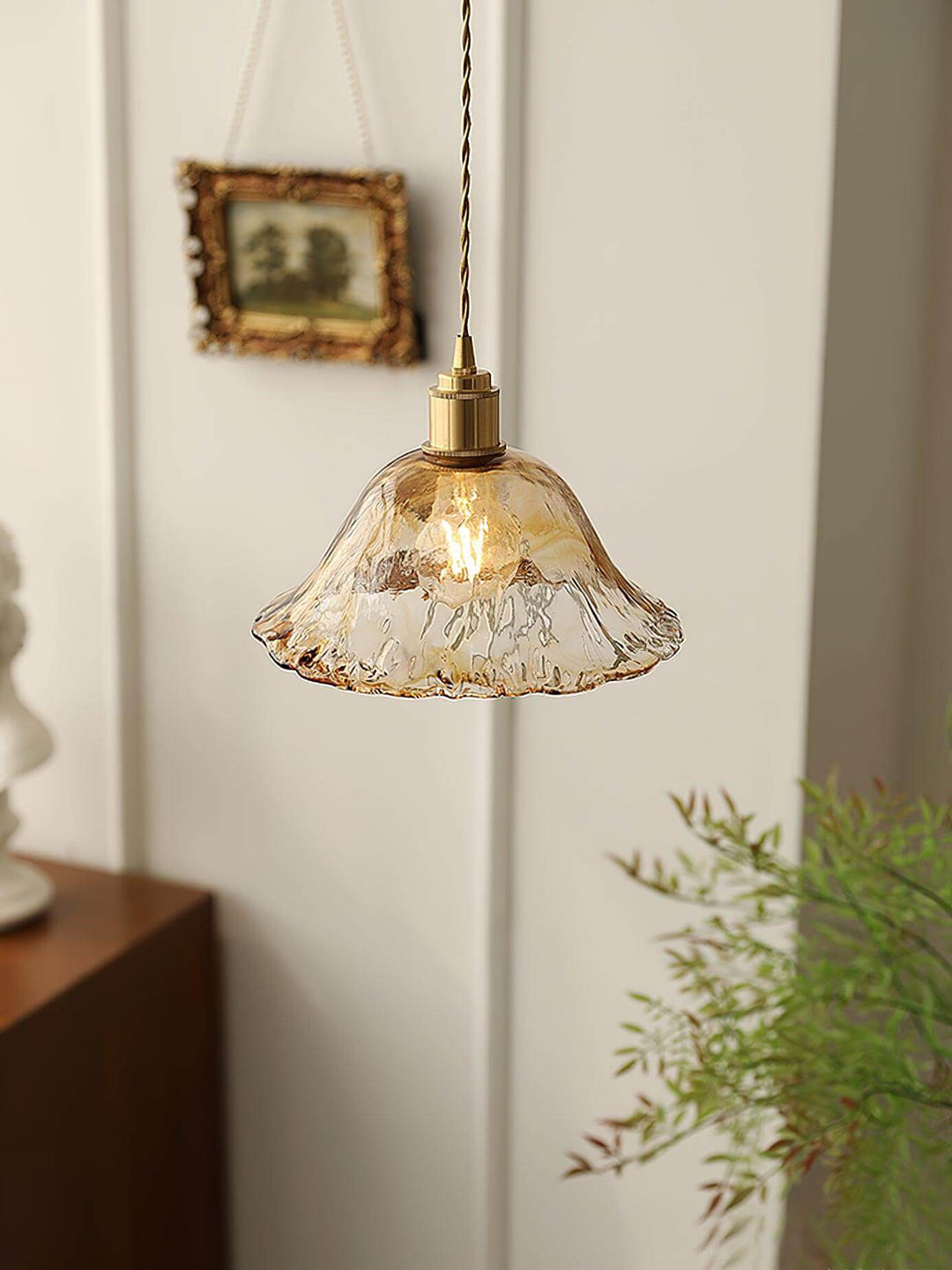 Brown Glass Pendant Light Fixture