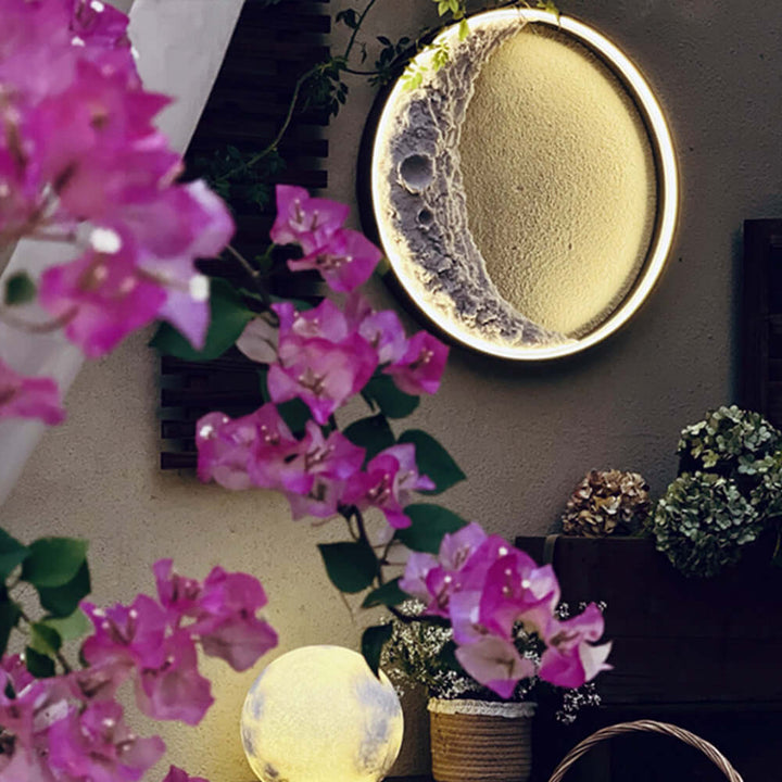 3D Crescent Moon Wall Lamp 40cm LED Light Fixture