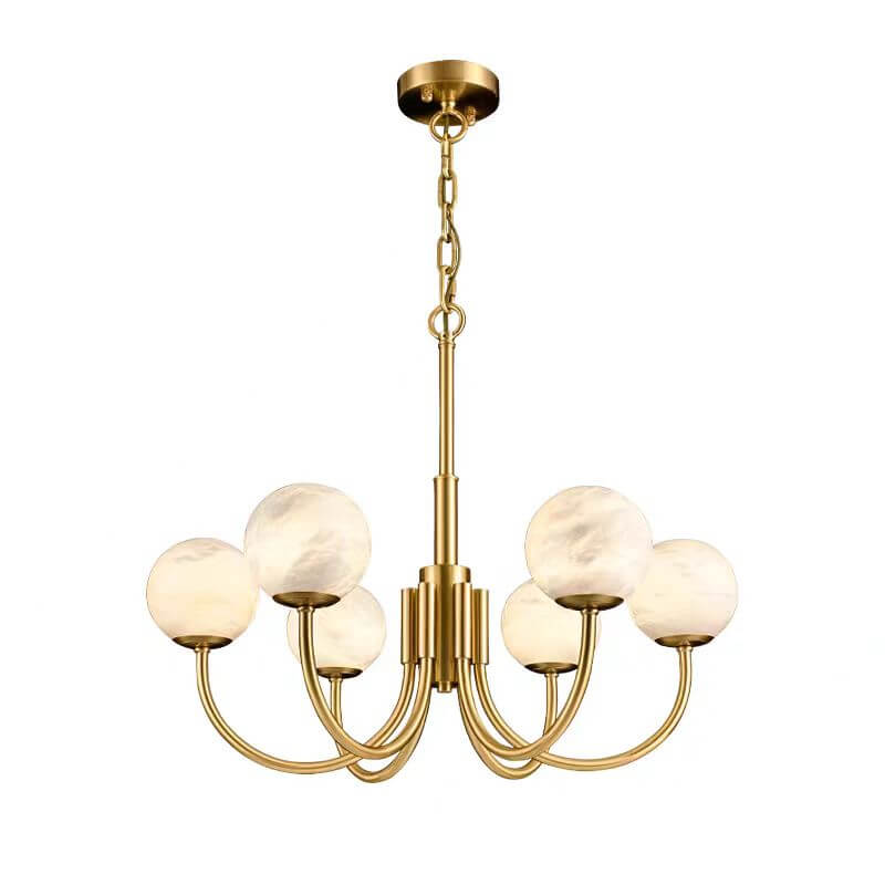 Modern 6-Light Spherical Glass Chandelier 75cm