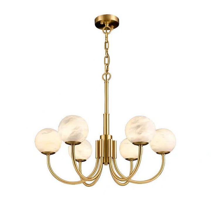 Modern 6-Light Spherical Glass Chandelier 75cm