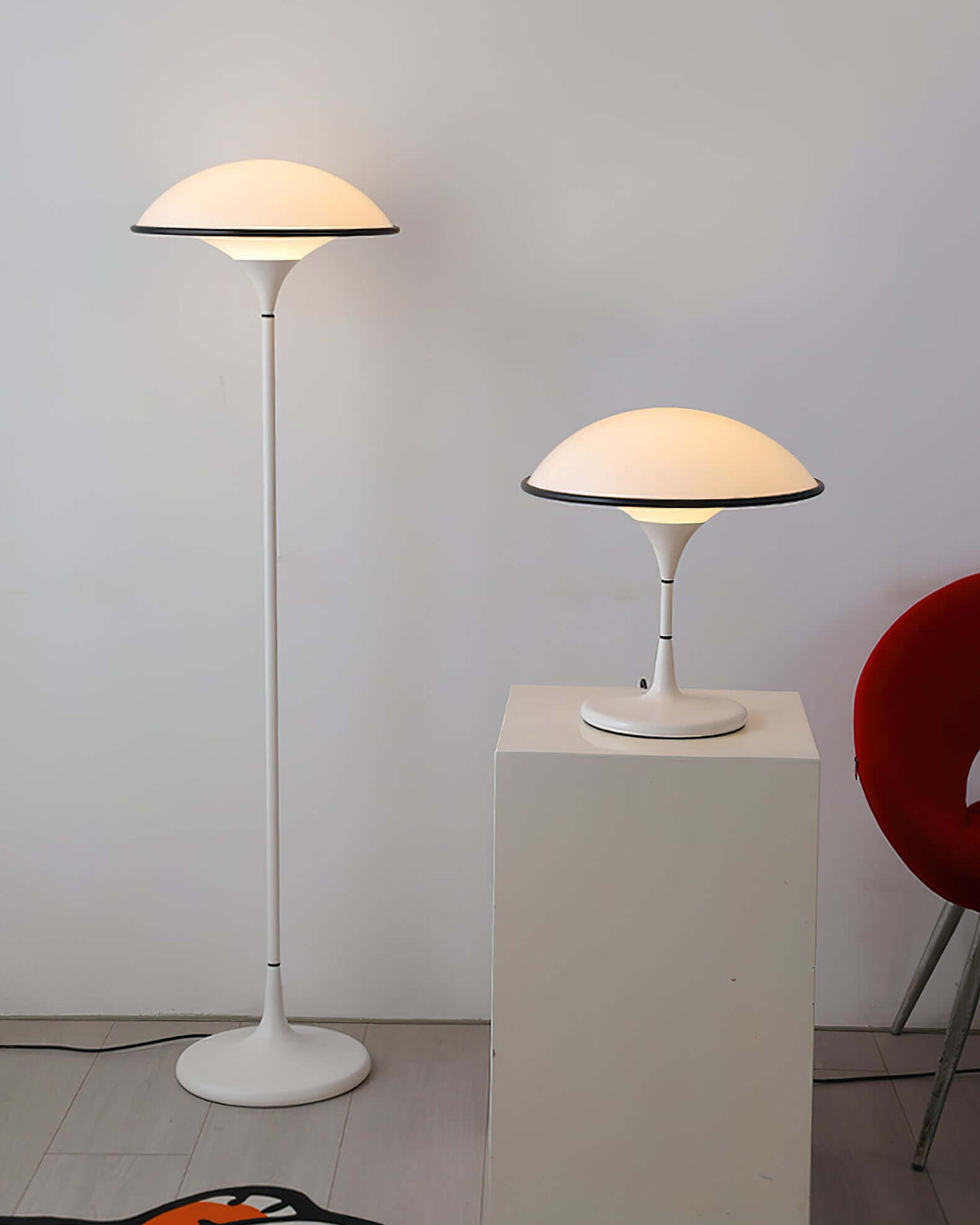 Modern Dome Table Lamp with Black Trim