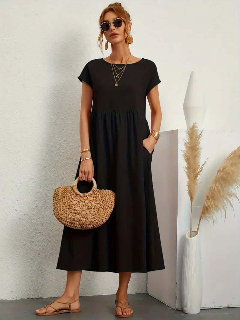 Summer Sleeveless Dress with Handbag