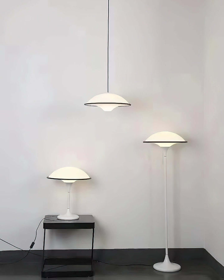 Modern Dome Table Lamp with Black Trim