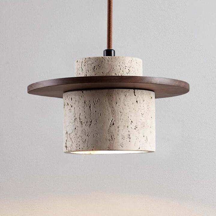 Travertine Stone Pendant Light - Natural Cave Stone