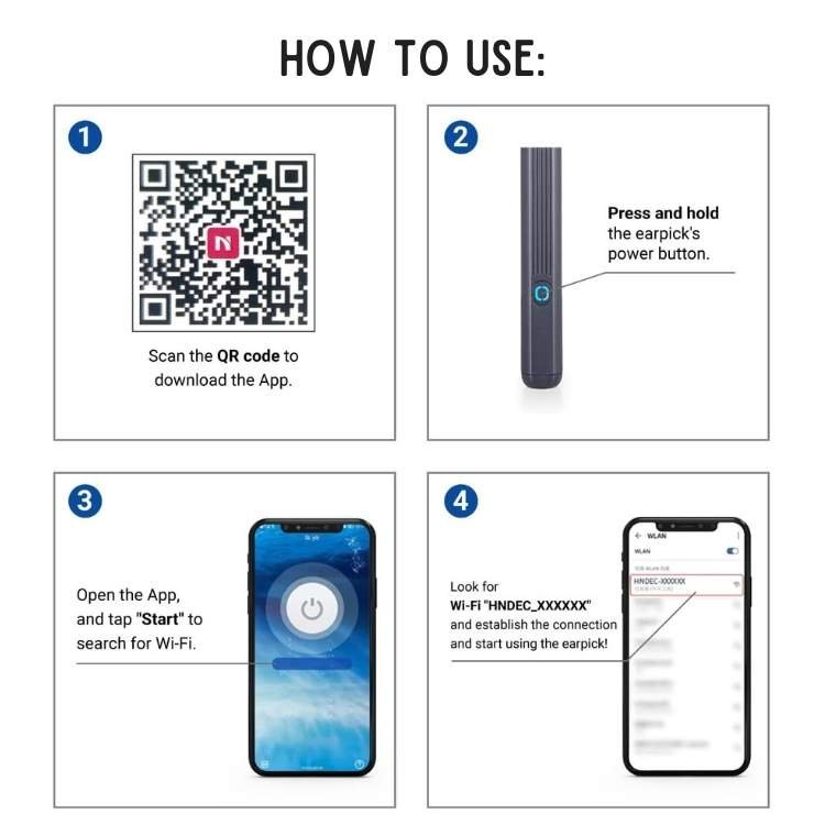 EarScope Pro Wax Removal Kit with camera and LED lights, showcasing its sleek design and effectiveness for ear cleaning.