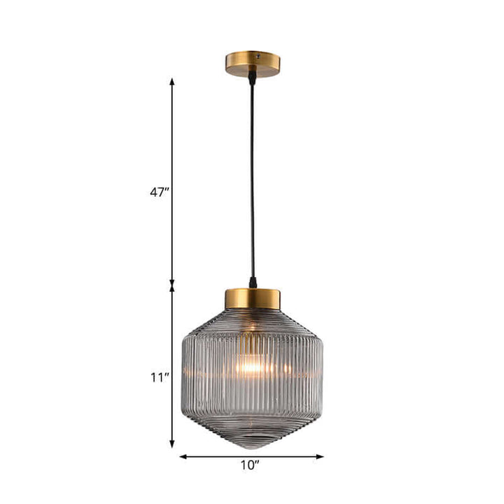 Modern Glass Drum Pendant Light