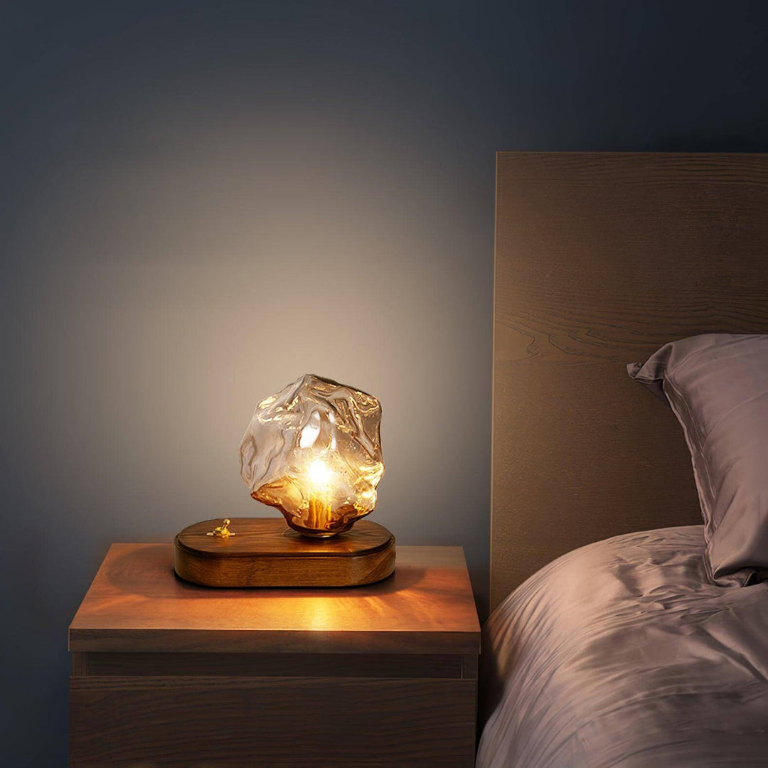 Elegant Glass Table Lamp with Metal Base