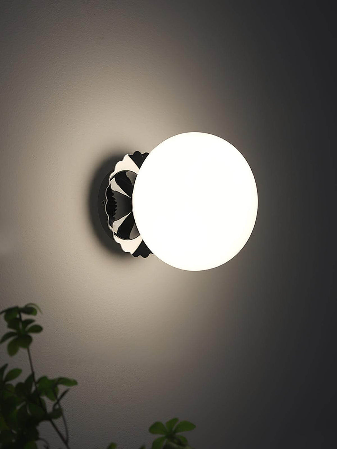 Pink Glass & Metal Sconce Light - 20cm