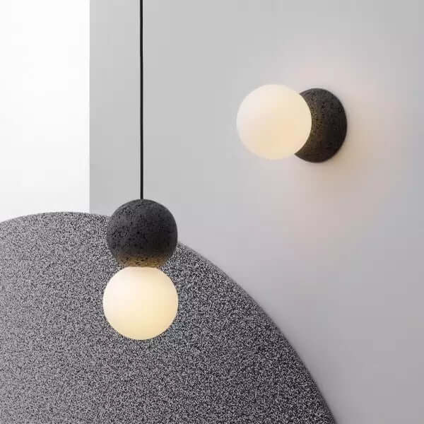 Modern Pendant Lamp with Volcanic Rock Diffuser