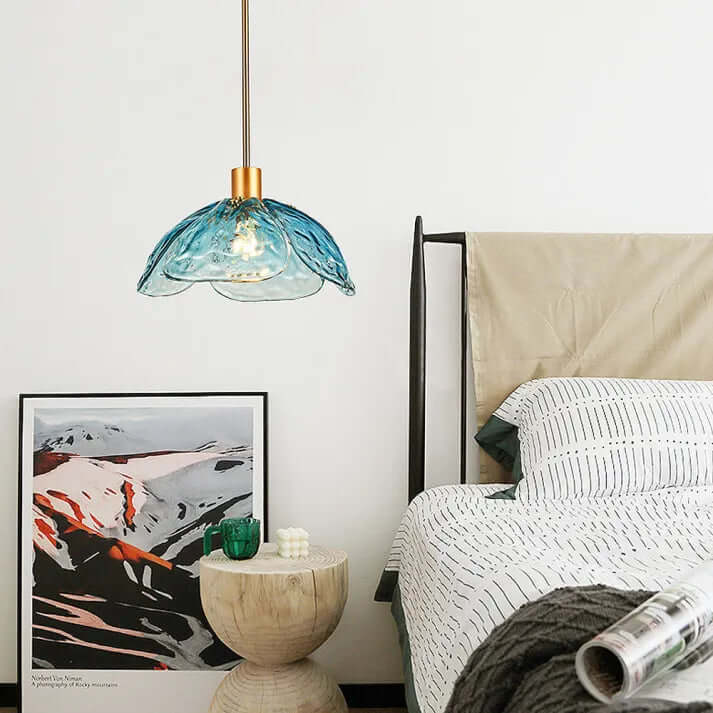 Elegant Glass Flower Petal Pendant Light