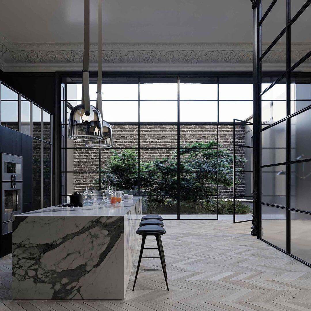 Modern Pendant Lamp with Metal Accents