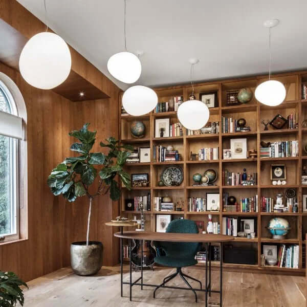 Modern Pendant Light Fixture, Hand-Blown Glass