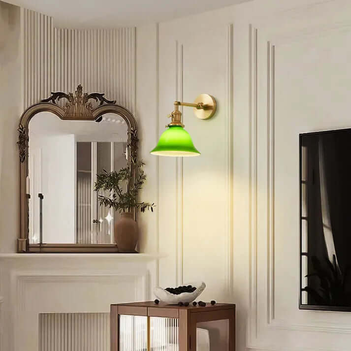 Adjustable Green Glass Wall Light