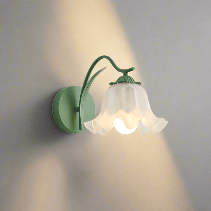 Retro Floral Metal Wall Lamp, Acrylic Shade, E27, Multiple Colors
