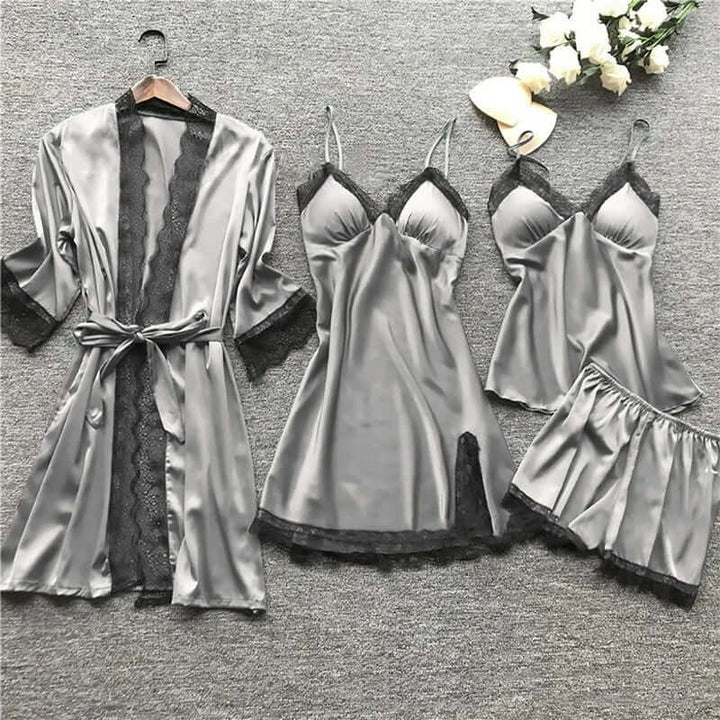 Women's 5-Piece Sleepwear Set with Lace