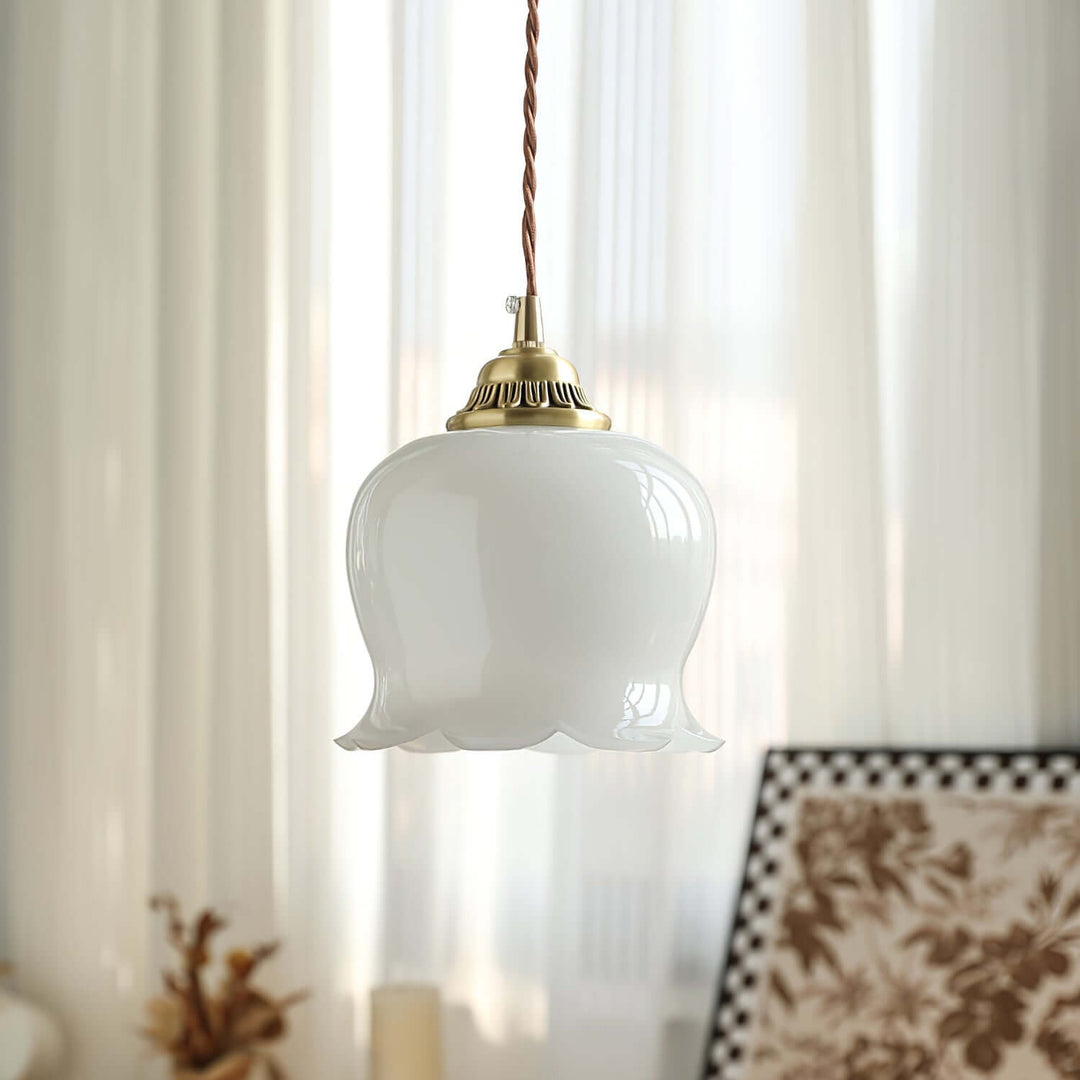 Floral Pendant Lamp, Elegant Hanging Ceiling Light Fixture