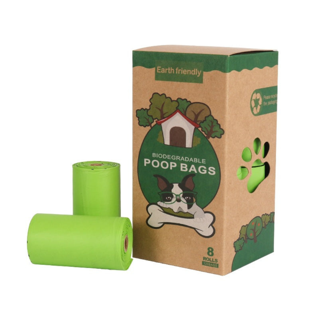 Eco-friendly pet waste bags with durable dispenser, 120 biodegradable, leak-proof bags for clean, convenient pet care.