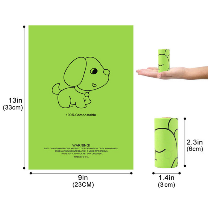 Eco-friendly pet waste bags with durable dispenser, 120 biodegradable, leak-proof bags for clean, convenient pet care.