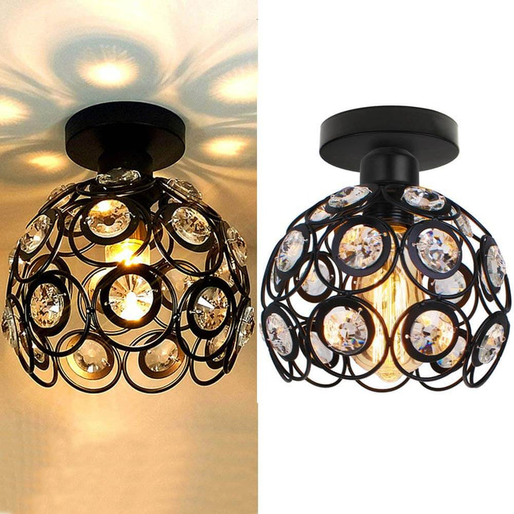 Luxury Gold Crystal Ball Ceiling Light Fixture