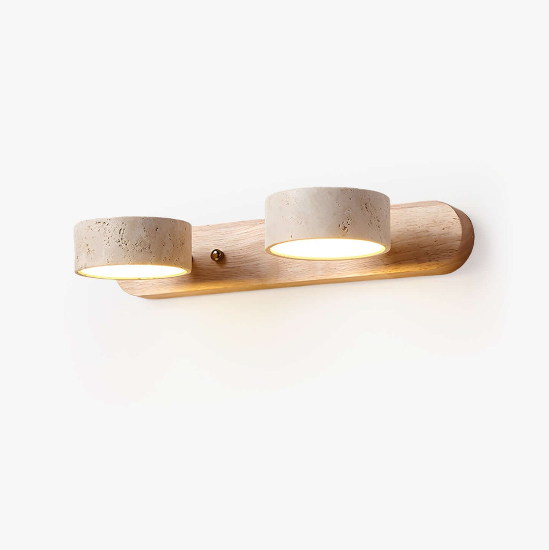 Natural Stone & Wood Wall Light Fixture