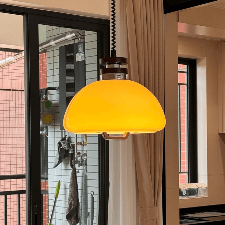 Modern Beige Pudding Pendant Light 40cm