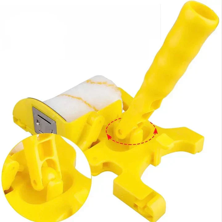Edge and corner paint roller tool with ergonomic handle and precise side guide for clean lines without tape.