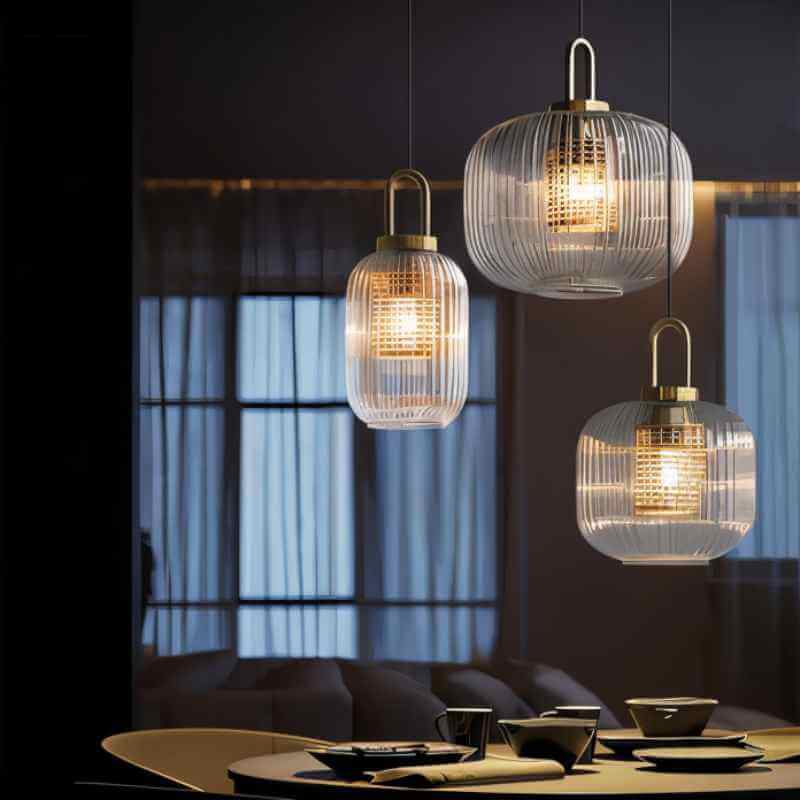 Striped Glass Pendant Light for Modern Decor