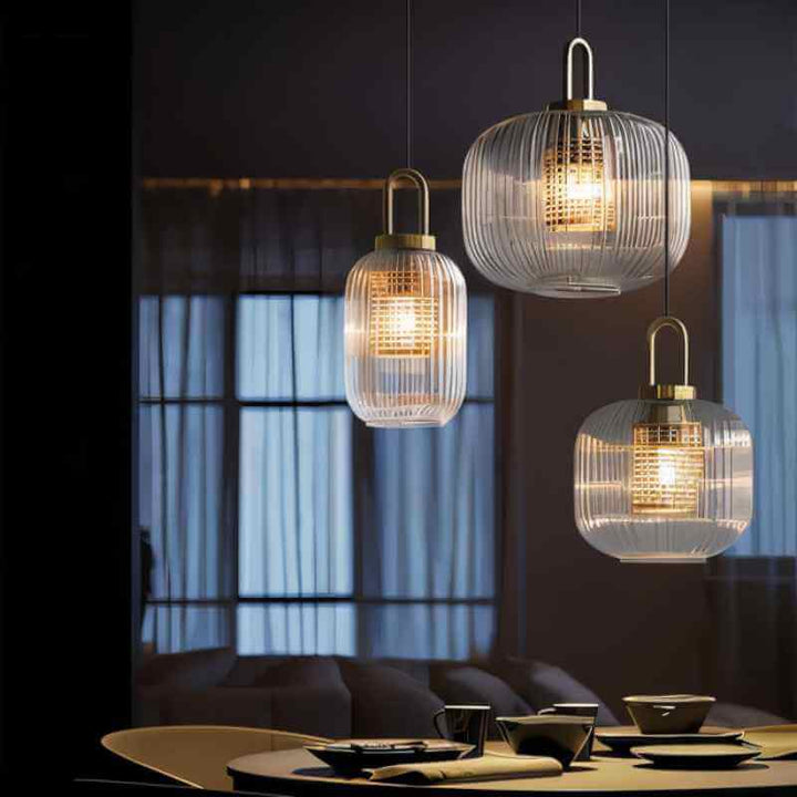 Striped Glass Pendant Light for Modern Decor