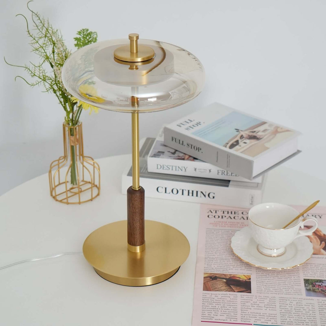 Modern Glass & Metal LED Table Lamp