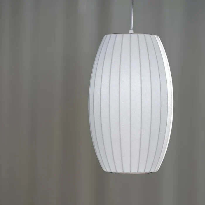 Modern Silk & Steel Pendant Light