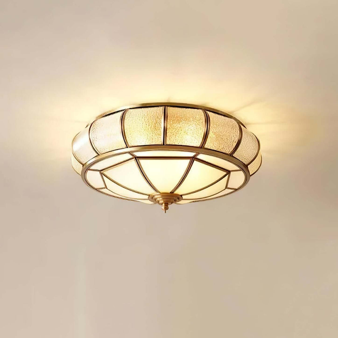 Round Textured Glass Ceiling Light Fixture