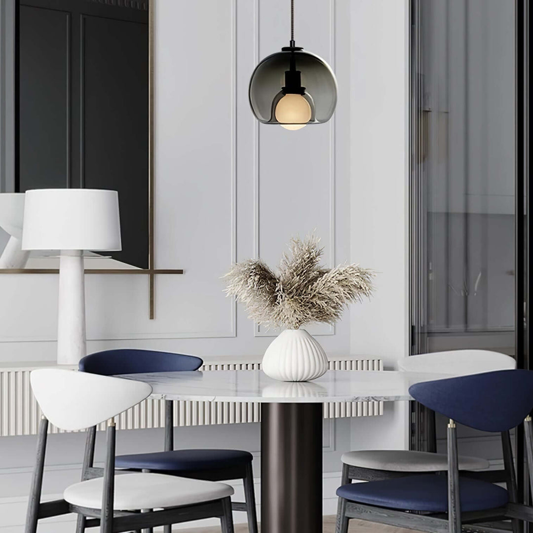 Modern Glass Pendant Light, 25cm Diameter
