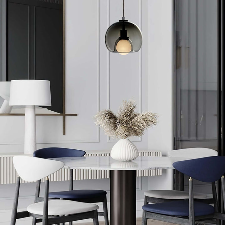 Modern Glass Pendant Light, 25cm Diameter