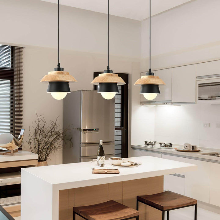 Natural Stone & Wood Pendant Lamp