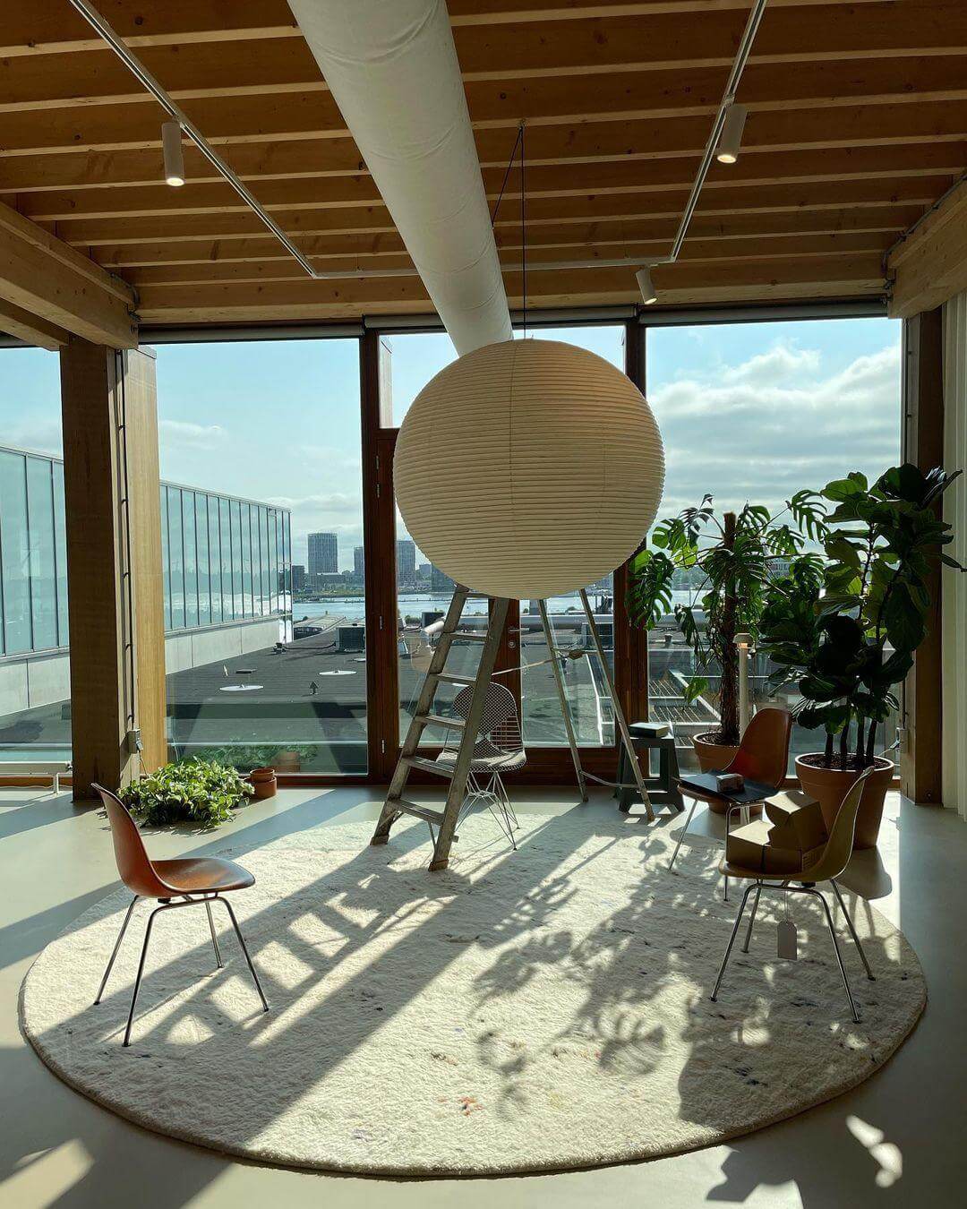 Japanese Pendant Lamp with Wire
