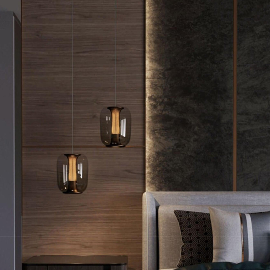 Modern Glass Pendant Light Fixture, 16cm, Integrated LED