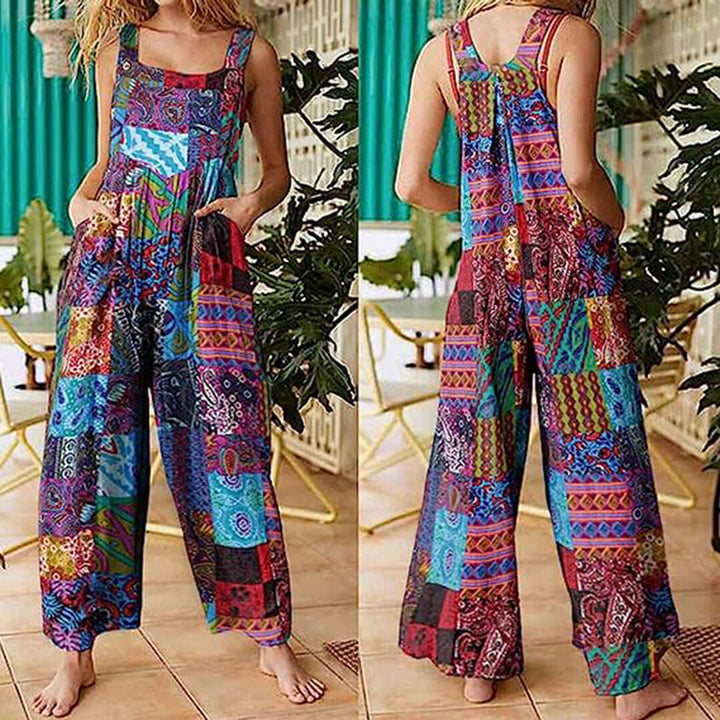 Women's Effortless Wide Leg Sleeveless Jumpsuit, featuring a chic square neck, perfect for summer outfits.
