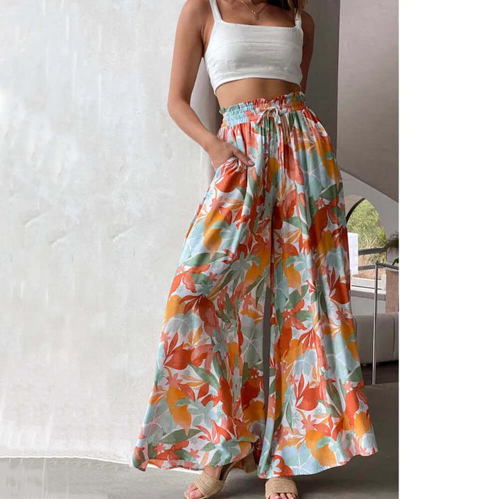 Effortless women's casual trousers, loose fit with drawstring waist for ultimate comfort & style.