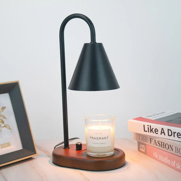 Safe flameless electric candle warmer lamp, bringing cozy ambiance and home fragrance without an open flame.