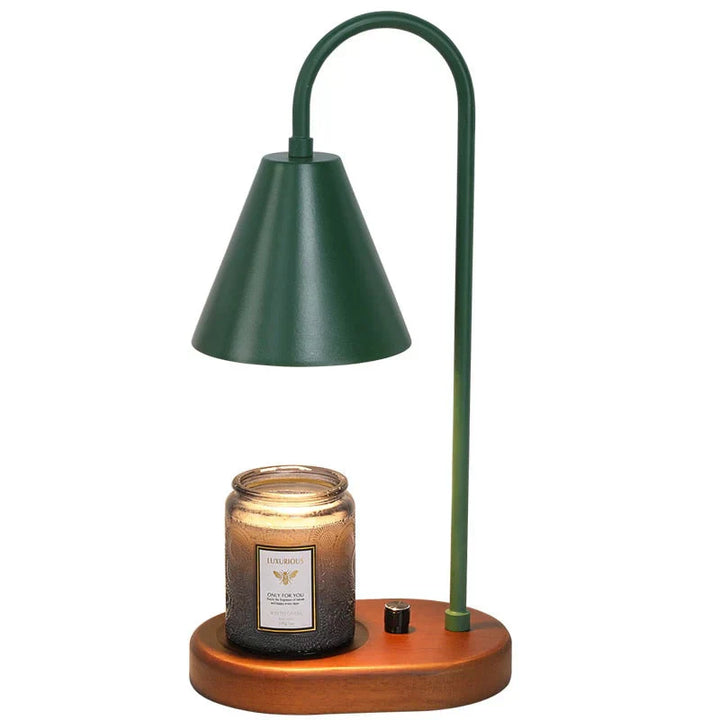 Flameless electric candle warmer lamp, diffusing essential oils for calming aromatherapy & home fragrance.