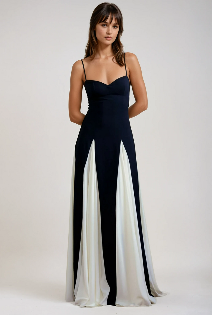 Elegant A-line evening maxi dress for women, perfect for formal events & special occasions.