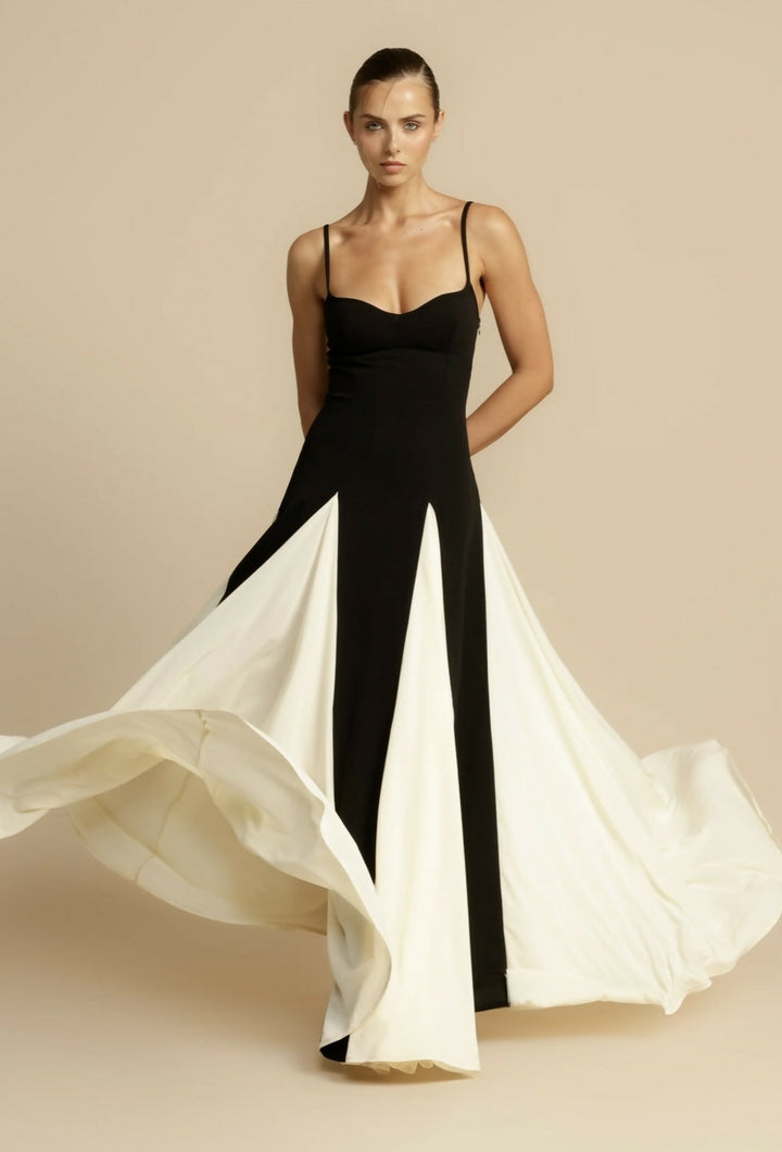Chic women's formal A-line maxi dress, a sophisticated choice for elegant evening wear.